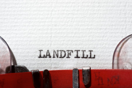 Landfill word written with a typewriter.の写真素材