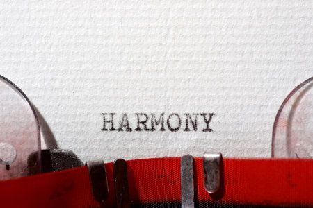Harmony word written with a typewriter.