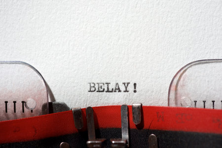 Belay word written with a typewriter.の写真素材
