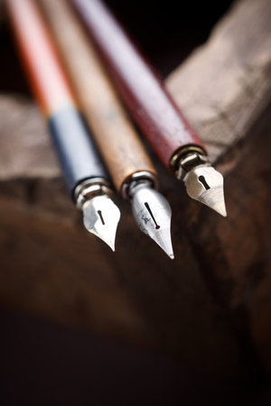 Close-up of a nib pens for retro writing.の写真素材