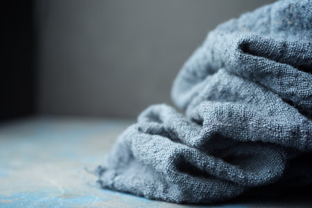 Close-up of the folds of a kitchen towel.