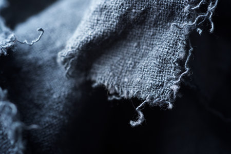 Close-up of the folds of a kitchen towel.の写真素材