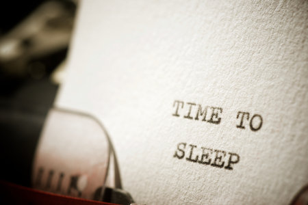 Time to sleep text written with a typewriter.の写真素材
