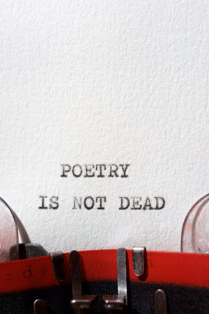 Poetry is not dead text written with a typewriter.の写真素材