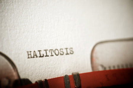 Halitosis word written with a typewriter.の写真素材