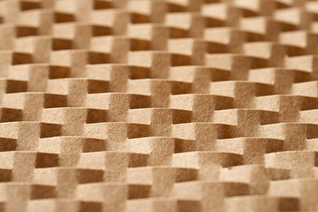 Abstraction created with the close-up of a cardboard used to pack delicate objects.の写真素材