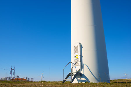 Wind turbine generators for sustainable electrical energy productionの写真素材
