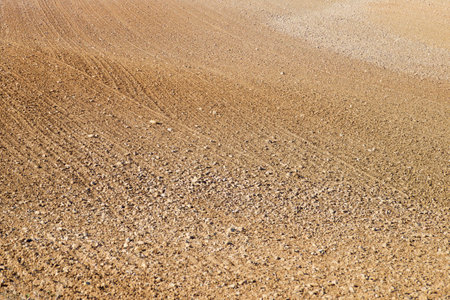 Close-up of a tilled field in Spain.の写真素材