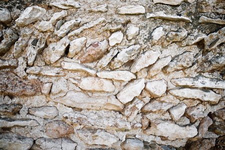 Texture of an old stone wallの写真素材