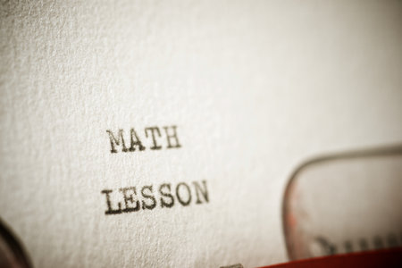 Math lesson text written with a typewriter.の写真素材