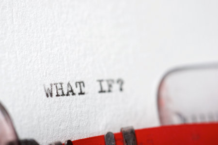 What if question written with a typewriter.の写真素材
