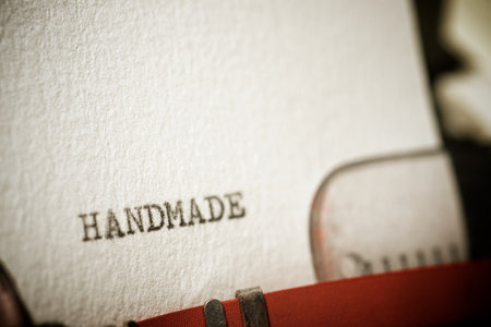 Handmade word written with a typewriter.の写真素材