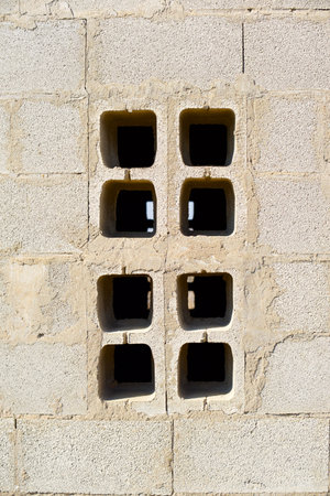 Window in a concrete rural building in Spain.の写真素材