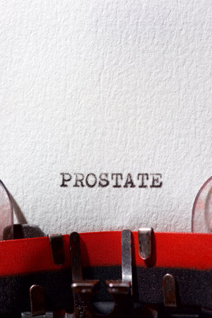 Prostate word written with a typewriter.の写真素材