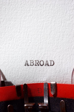 Abroad word written with a typewriter.の写真素材