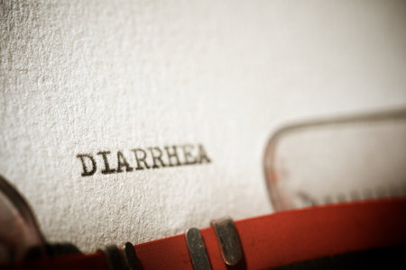 Diarrhea word written with a typewriter.の写真素材