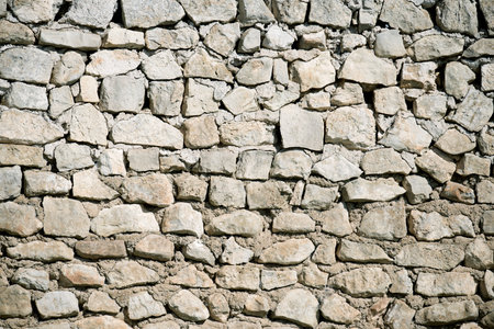 Texture of an old stone wall in Spainの写真素材