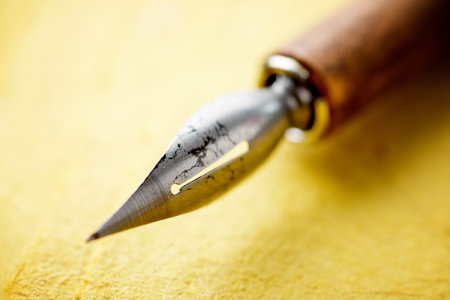 Close-up of a nib pen for retro writing.の写真素材