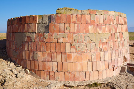 Brick tank to store water for livestock and agricultural tasks, Spain.の写真素材