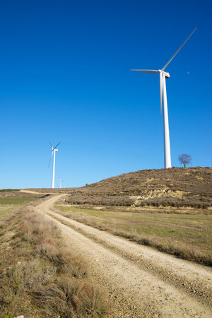 Wind turbines generators for sustainable electrical energy productionの写真素材