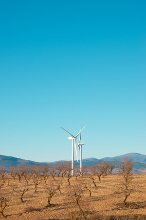 Wind turbine generators for sustainable electrical energy productionの写真素材