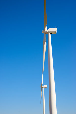 Wind turbine generators for clean electrical energy productionの写真素材