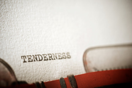 Tenderness word written with a typewriter.の写真素材