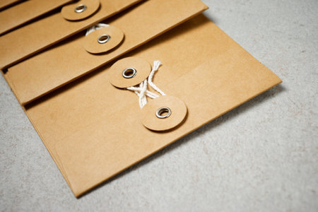 Cardboard envelopes for storing small important thingsの写真素材