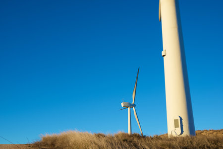 Doorway to wind turbine generator for sustainable electrical energy productionの写真素材