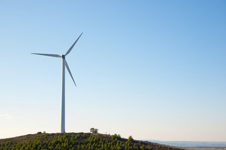 Wind turbine generator for sustainable electrical energy productionの写真素材