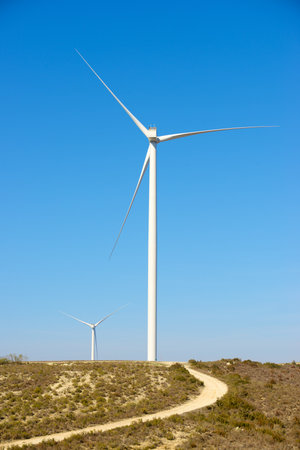 Wind turbine generators for sustainable electrical energy production in Spainの写真素材