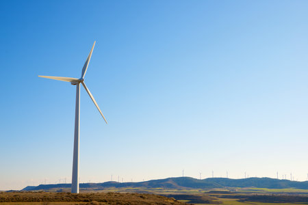 Wind turbine generators for sustainable electrical energy productionの写真素材