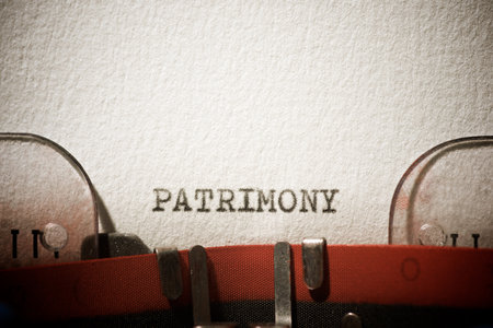 Patrimony word written with a typewriter.の写真素材