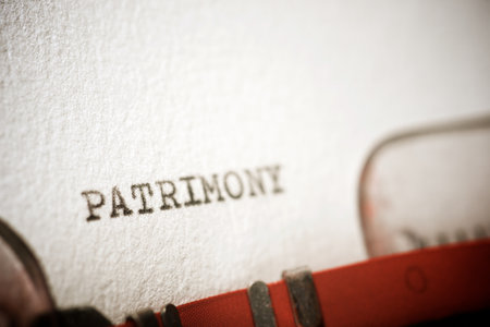 Patrimony word written with a typewriter.の写真素材