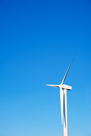 Wind turbine generator for green electricity production in Spainの写真素材