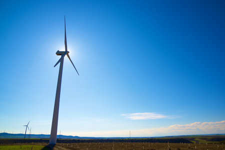Wind turbines generators for sustainable electrical energy productionの写真素材