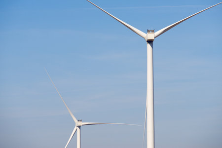 Wind turbine generators for sustainable electrical energy production in Spainの写真素材