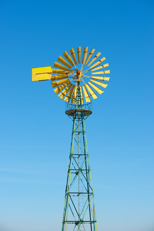 Wind farm for agricultural activities in Spainの写真素材