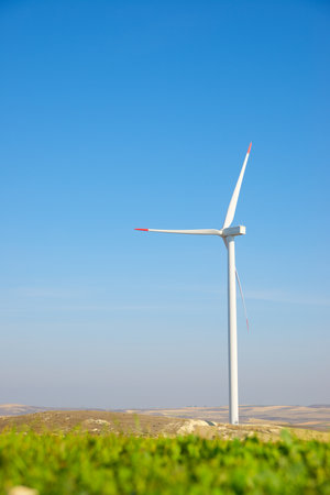 Wind turbine generator for sustainable electrical energy production in Spainの写真素材
