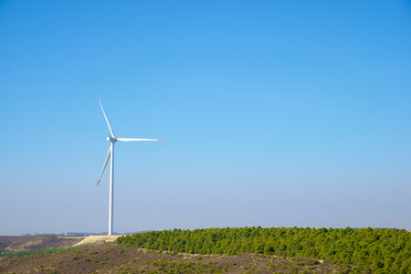 Wind turbine generator for sustainable electrical energy production in Spainの写真素材
