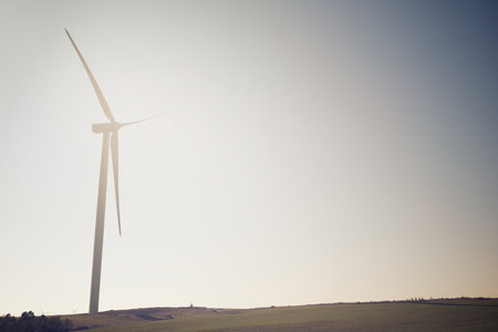 Wind turbine generator for sustainable electrical energy production in Spainの写真素材