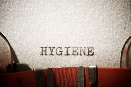 Hygiene word written with a typewriter.の写真素材