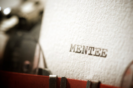 Mentee word written with a typewriter.の写真素材