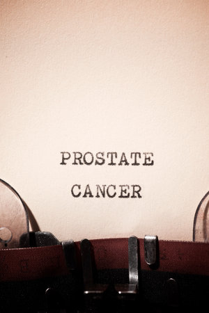 Prostate cancer text written with a typewriter.の写真素材