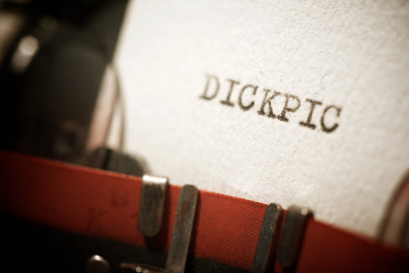 Dick pic word written with a typewriter.の写真素材
