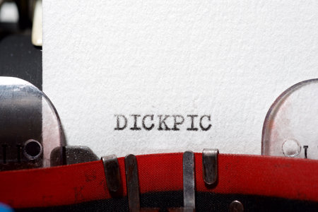 Dick pic word written with a typewriter.の写真素材