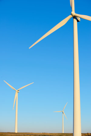 Wind turbine generators for green electrical power production in Spainの写真素材