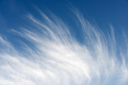 Close up of blue sky with clouds in Spain.の写真素材