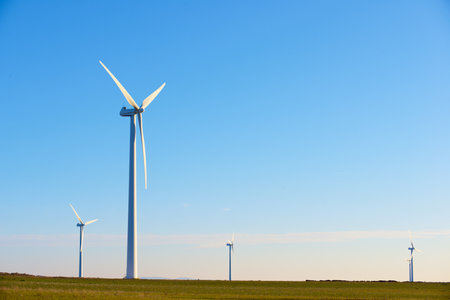Wind turbine generators for green electrical power production in Spainの写真素材