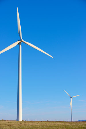 Wind turbine generators for green electrical power production in Spainの写真素材